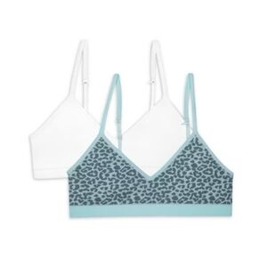 Wonder Nation Girls Pre-teen Beginner Seamless Bralette 2 Pk Animal Print Sz 32